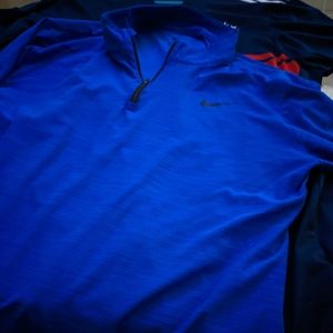 Nike Dri-fit 1/4 zip Activewear Running Dark Blue Mens Medium